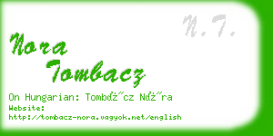 nora tombacz business card